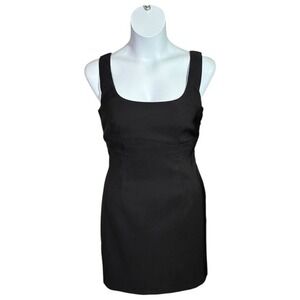 Black Square Neck Sleeveless Sheath Dress LBD Knee Length Size 12 Chelsea Taylor